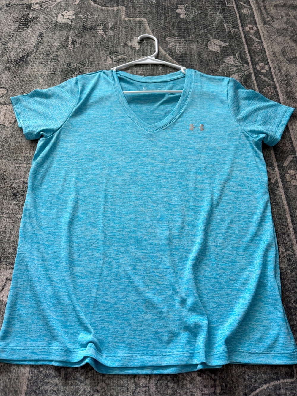 Under Armour Women's Heathered Aqua Performance V-Neck Tee